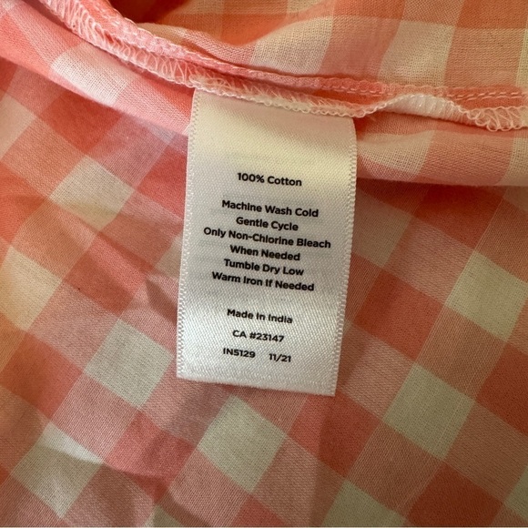 Talbots Plus Petite 1X Pink & White Check Button Down Blouse Top 1XP Preppy - Picture 8 of 8